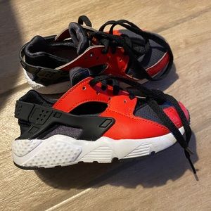 Red and black Nike sneakers toddler size 10.5